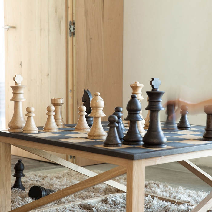 Großes Schachspiel Flanders aus Eichenholz
